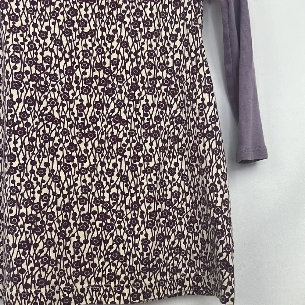 Tea purple and cream knit dress long sleeve E UC size 3